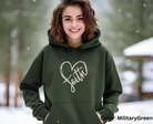 hoodie, hooded sweatshirt, sweatshirt, faith, heart, Jesus, spiritual, spirituality, christian, religious, religion, military green hoodie