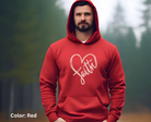 hoodie, hooded sweatshirt, sweatshirt, faith, heart, Jesus, spiritual, spirituality, christian, religious, religion, red hoodie