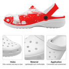 red and white crocs, crocs, slip ons, slip on, slip on shoes, ruggage, washable shoe, everyday wear, faith, cross, spiritual, spirituality